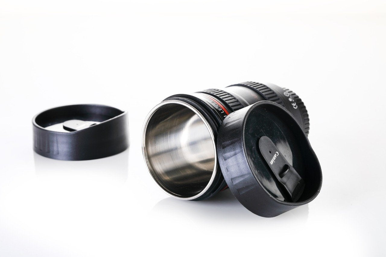 0720 Camera Lens Shaped Coffee Mug Flask With Lid 0720 Camera Lens Shaped Coffee Mug Flask With Lid